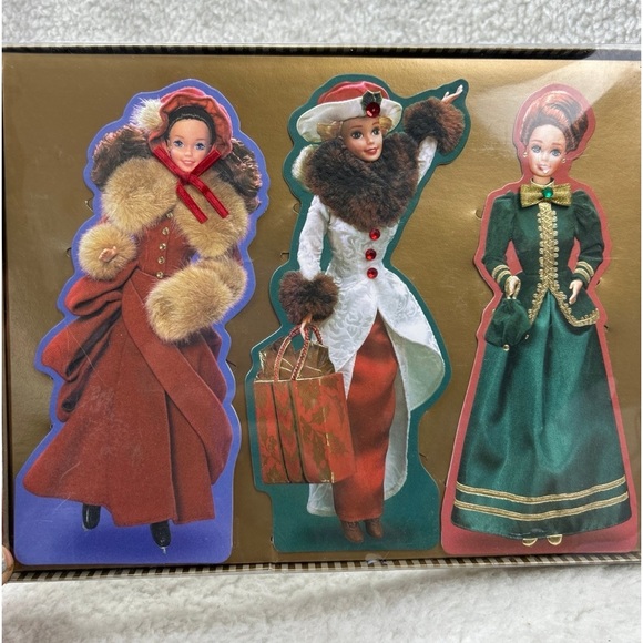 Barbie doll Hallmark 3 embossed cards 1996 greeting cards - Picture 1 of 12